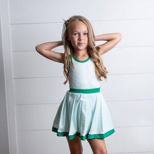 ******NWOT****** Oopsie Daisy Gingham Print Athletic Dress With Built in Shorts